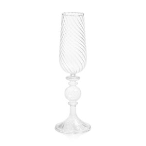 Rialto Twisted Optic Champagne Glasses, Set of 4 by Zodax
