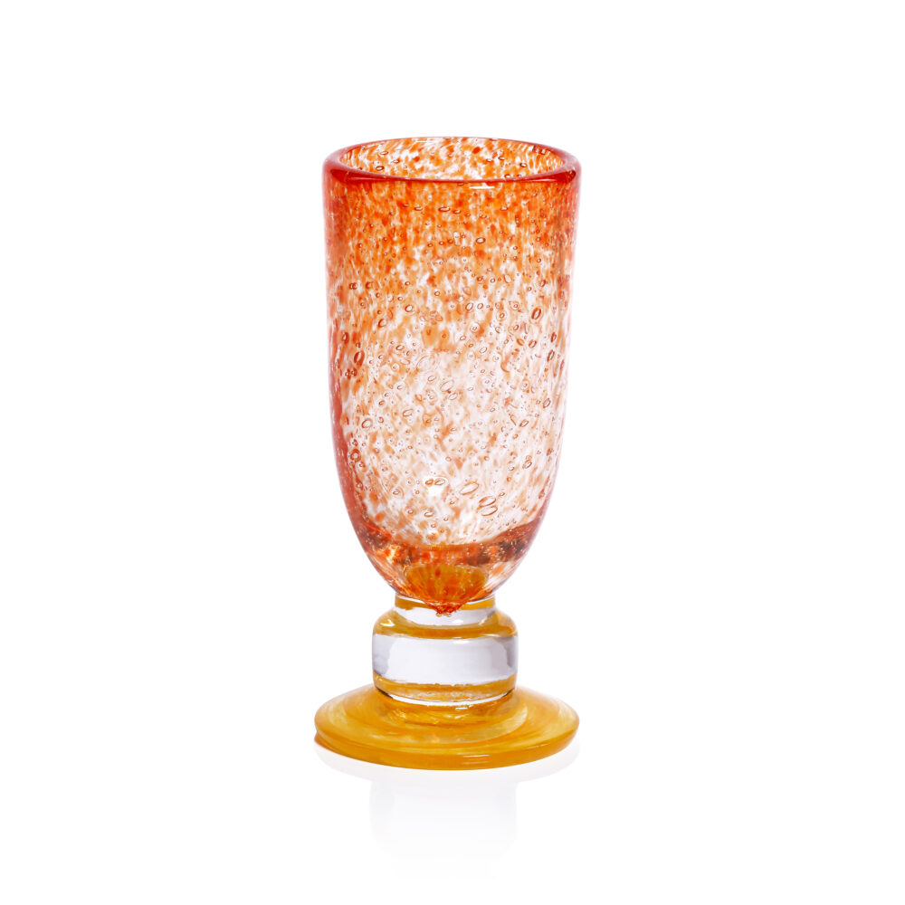 Antibes 4,Piece Set Mimosa / Bellini Glasses, Orange w/ Yellow Base by Zodax