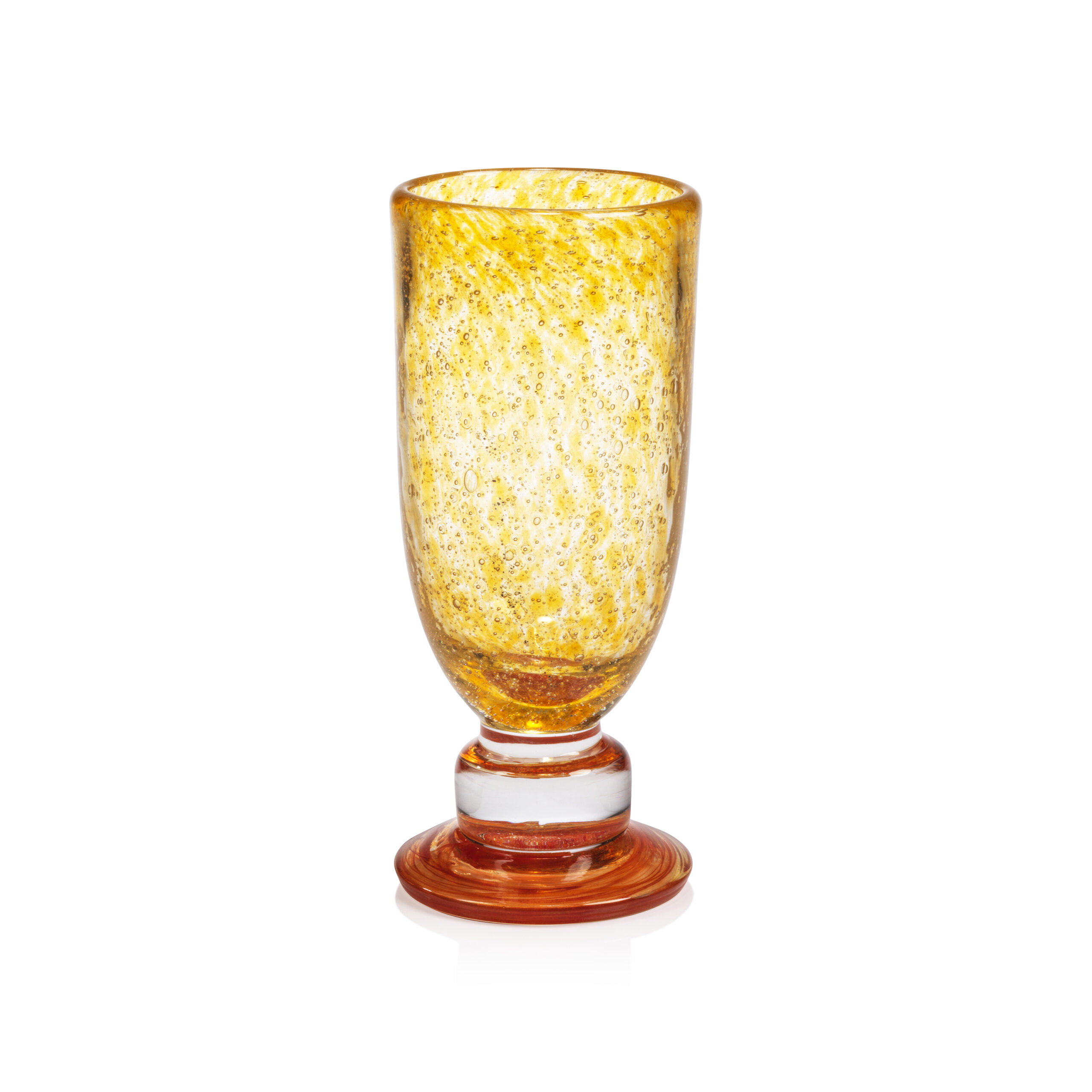 Antibes 4,Piece Set Mimosa / Bellini Glasses, Yellow w/ Orange Base by Zodax