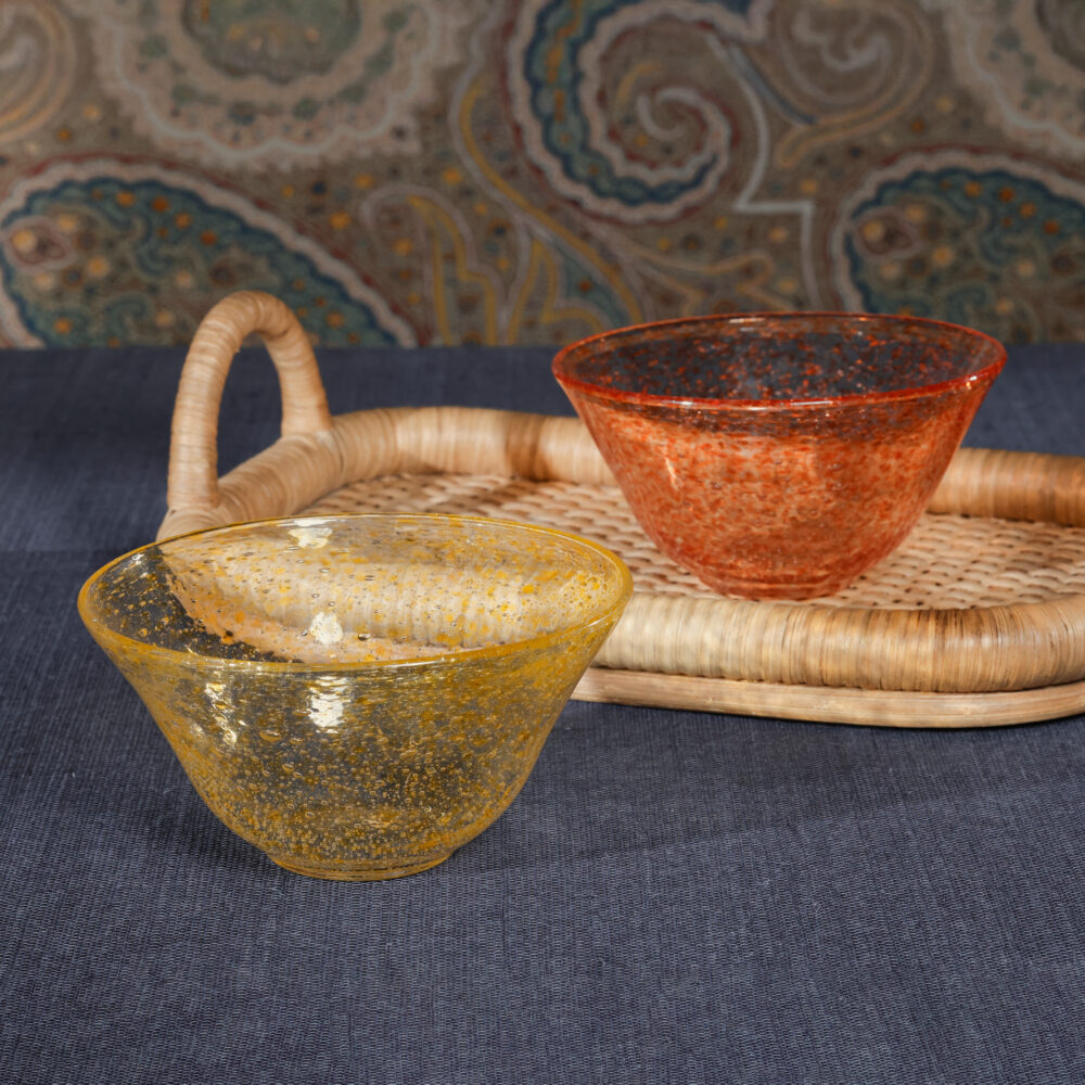 Antibes 4,Piece Set Glass Bowls, Orange by Zodax - Image 3