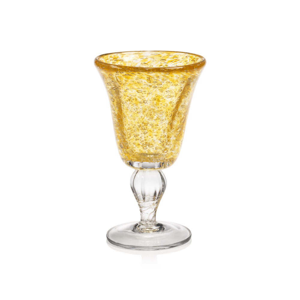 Antibes 4,Piece Set Wine Glasses, Yellow by Zodax
