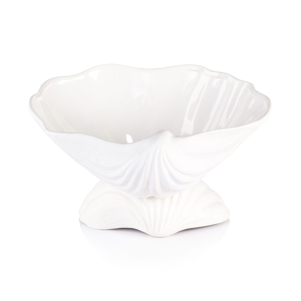La Coquille Stoneware Clam Shell Bowl by Zodax