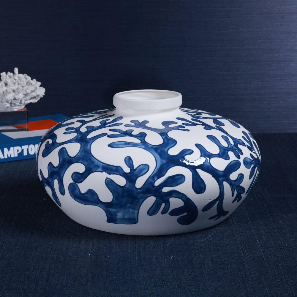 Bermuda Coral Stoneware  Vase by Zodax - Image 3