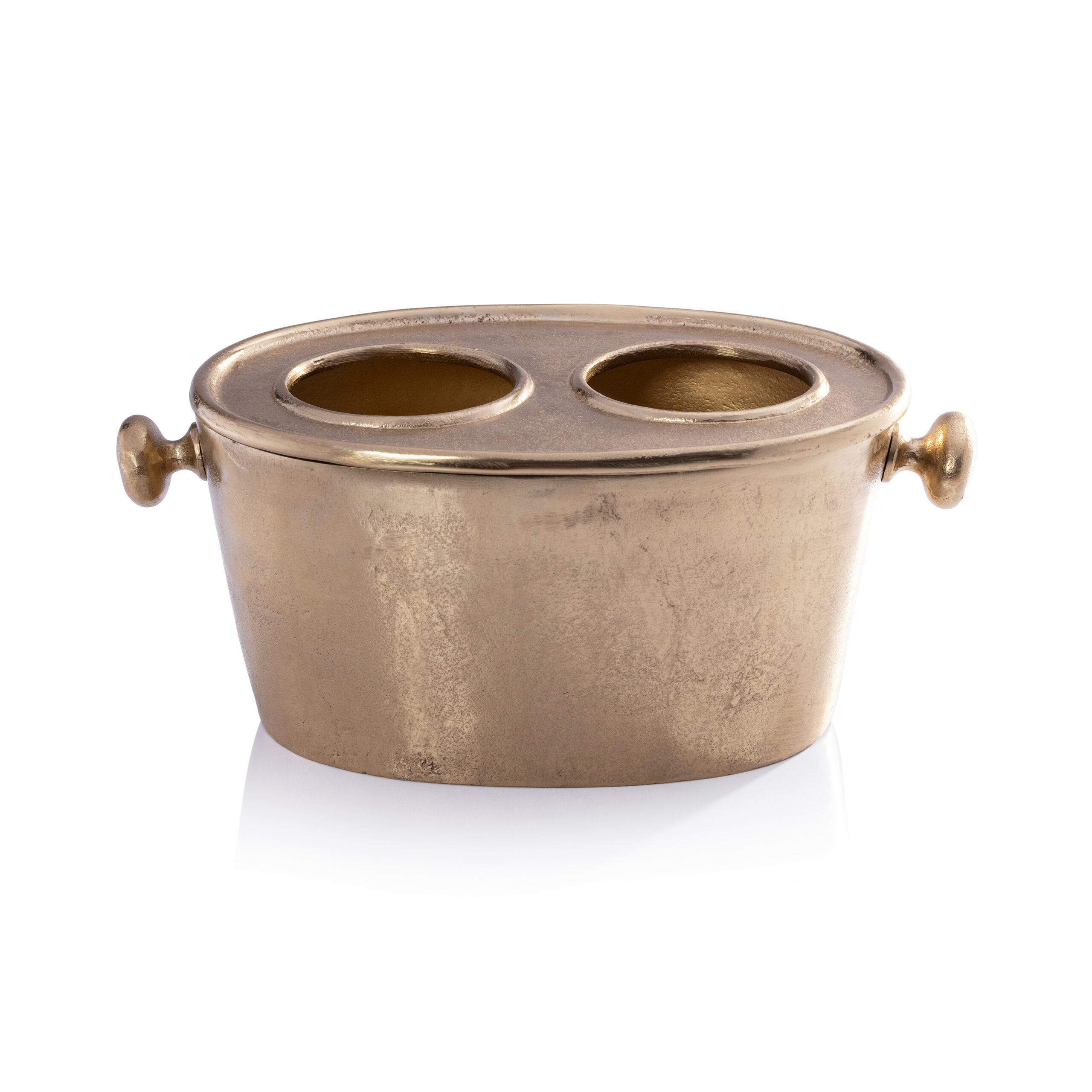 Seguso 2,Bottle Metal Wine Holder, Gold by Zodax