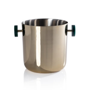 Spiga Stainless Steel Ice Bucket, Gold w/ Green Accent by Zodax
