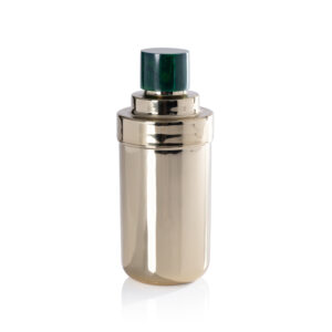 Spiga Stainless Steel Cocktail Shaker, Gold w/ Green Accent by Zodax