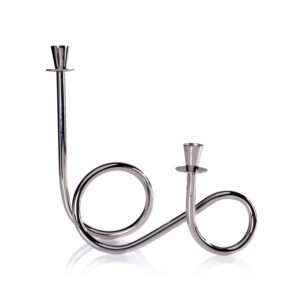 Breda 2,Tier Brass Candle Holder, Nickel by Zodax
