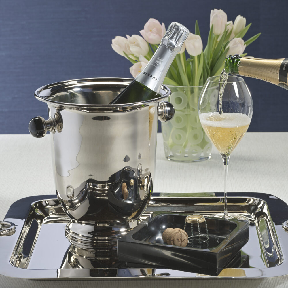 Duval Brass Champagne Bucket with Black Stone by Zodax - Image 4