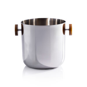 Spiga Stainless Steel Ice Bucket, Nickel w/ Amber Accent by Zodax