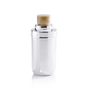 Spiga Stainless Steel Cocktail Shaker, Nickel w/ Amber Accent by Zodax