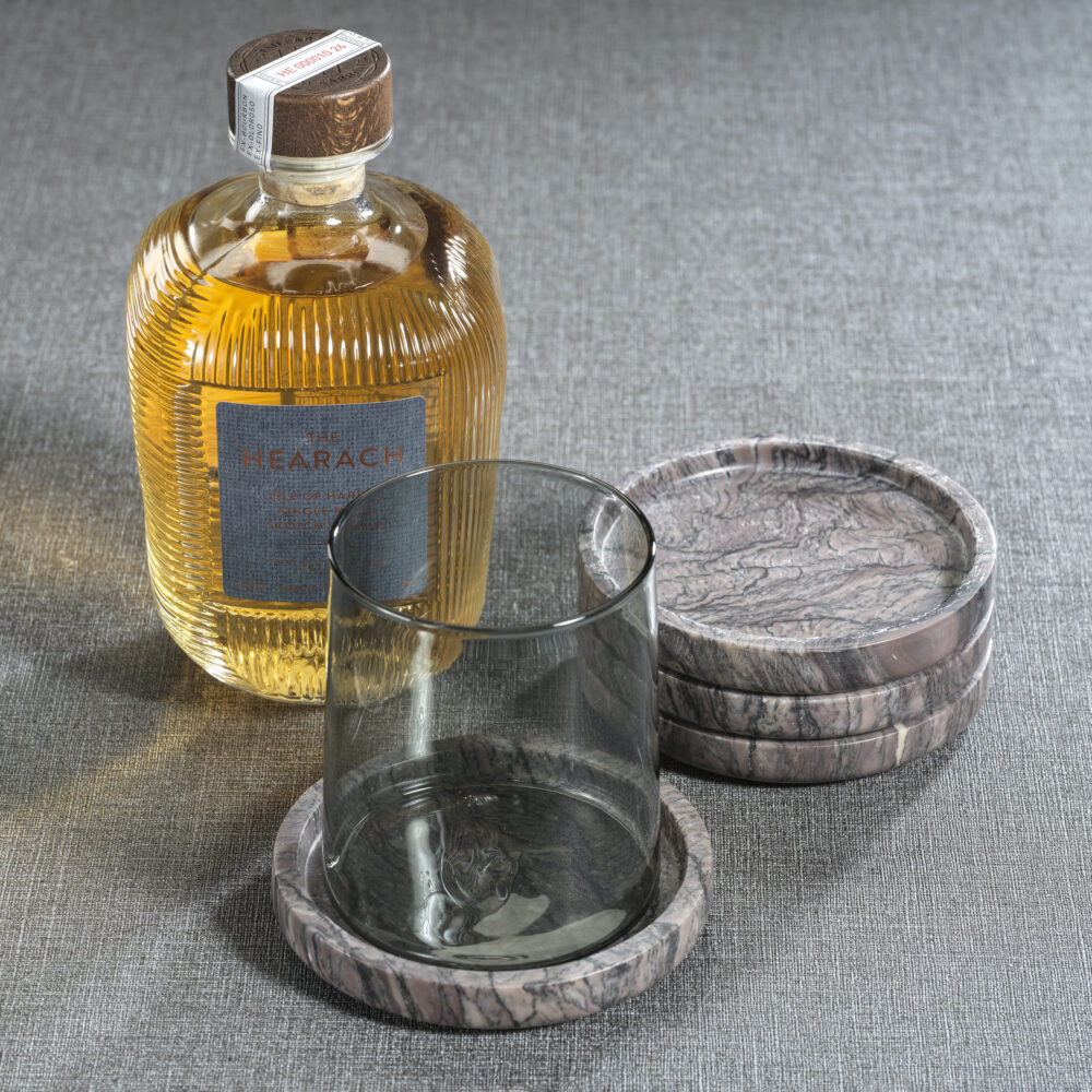 Brown Breccia Marble Coasters, Set of 4 by Zodax - Image 4
