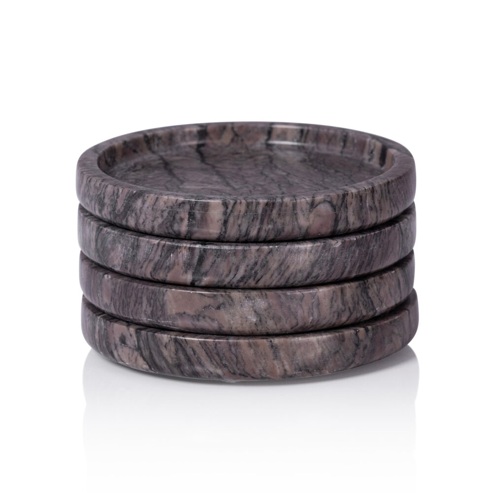 Brown Breccia Marble Coasters, Set of 4 by Zodax - Image 2
