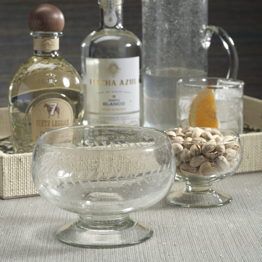 Tuscan 2,Piece Set Handmade Etched Condiment Glass Bowls, Small by Zodax - Image 4
