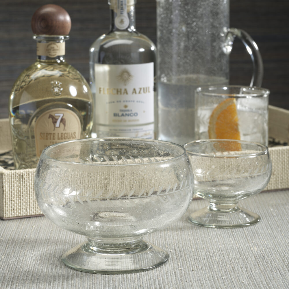 Tuscan 2,Piece Set Handmade Etched Condiment Glass Bowls, Large by Zodax - Image 2