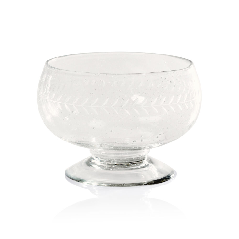 Tuscan 2,Piece Set Handmade Etched Condiment Glass Bowls, Large by Zodax