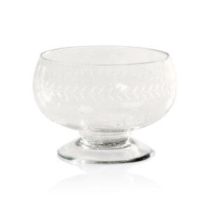 Tuscan 2,Piece Set Handmade Etched Condiment Glass Bowls, Large by Zodax