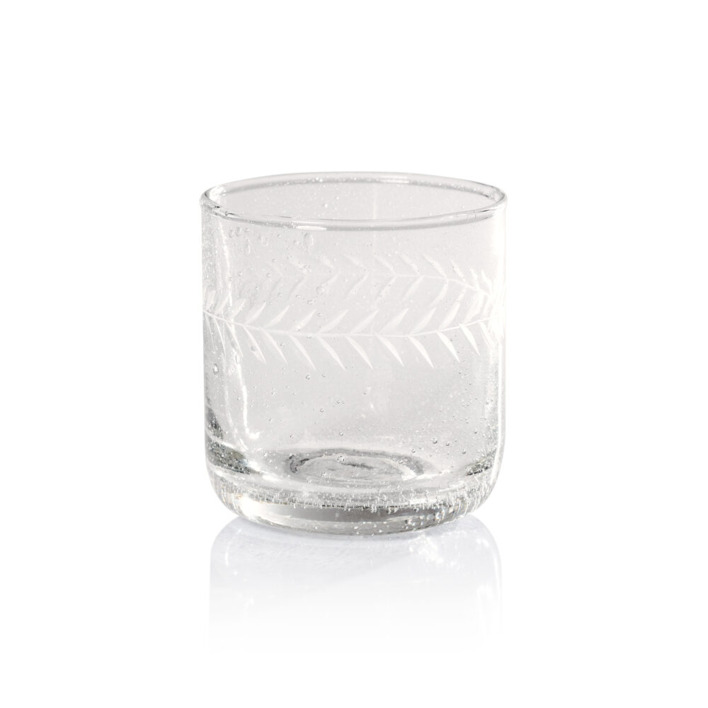 Tuscan Handmade Etched Rock Glasses, Set of 4 by Zodax