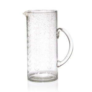 Tuscan Handmade Etched Glass Pitcher by Zodax