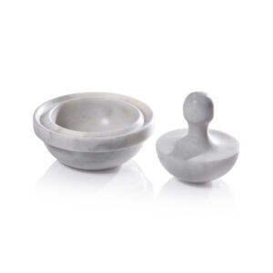 Ross Marble Spice Grinder, White by Zodax