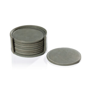 Ruvo 8,Piece Set Leather Coasters, Sage by Zodax