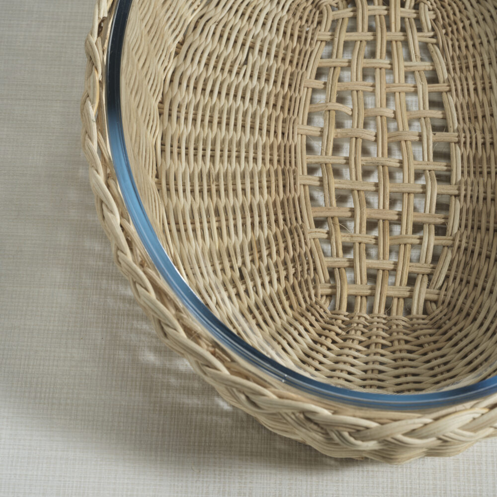The Palmier Oval Pyrex in Rattan Basket, 14.5" x 10.25" x 3.25" by Zodax - Image 6