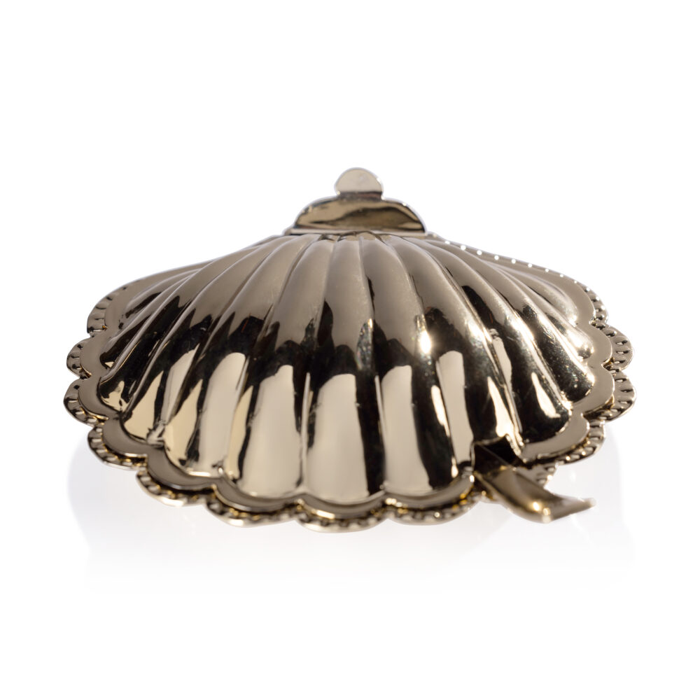 Cap Ferrat Fan Shell Lidded Bowl w/ Spoon, Gold by Zodax - Image 3