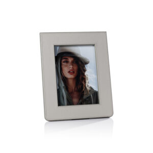 Nappa Leather Photo Frame, Gray & Sage, 5" x 7" by Zodax