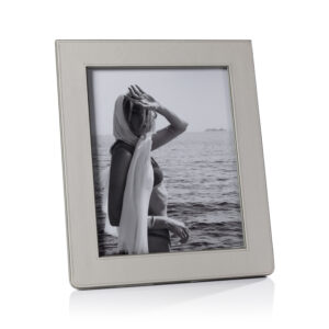 Nappa Leather Photo Frame, Gray & Sage, 8" x 10" by Zodax