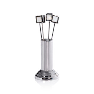 Spiga 4,Piece Set Cocktail Picks with Stand, Nickel by Zodax