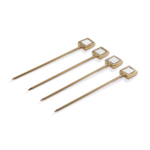 Spiga 4,Piece Set Cocktail Picks , Gold by Zodax