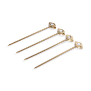 Evil Eye 4,Piece Set Cocktail Picks, Gold by Zodax