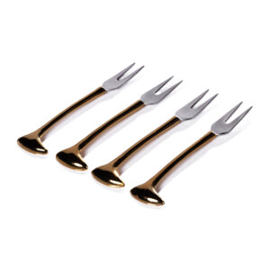 Sable 4,Piece Set Cheese & Cocktail Forks, Gold by Zodax