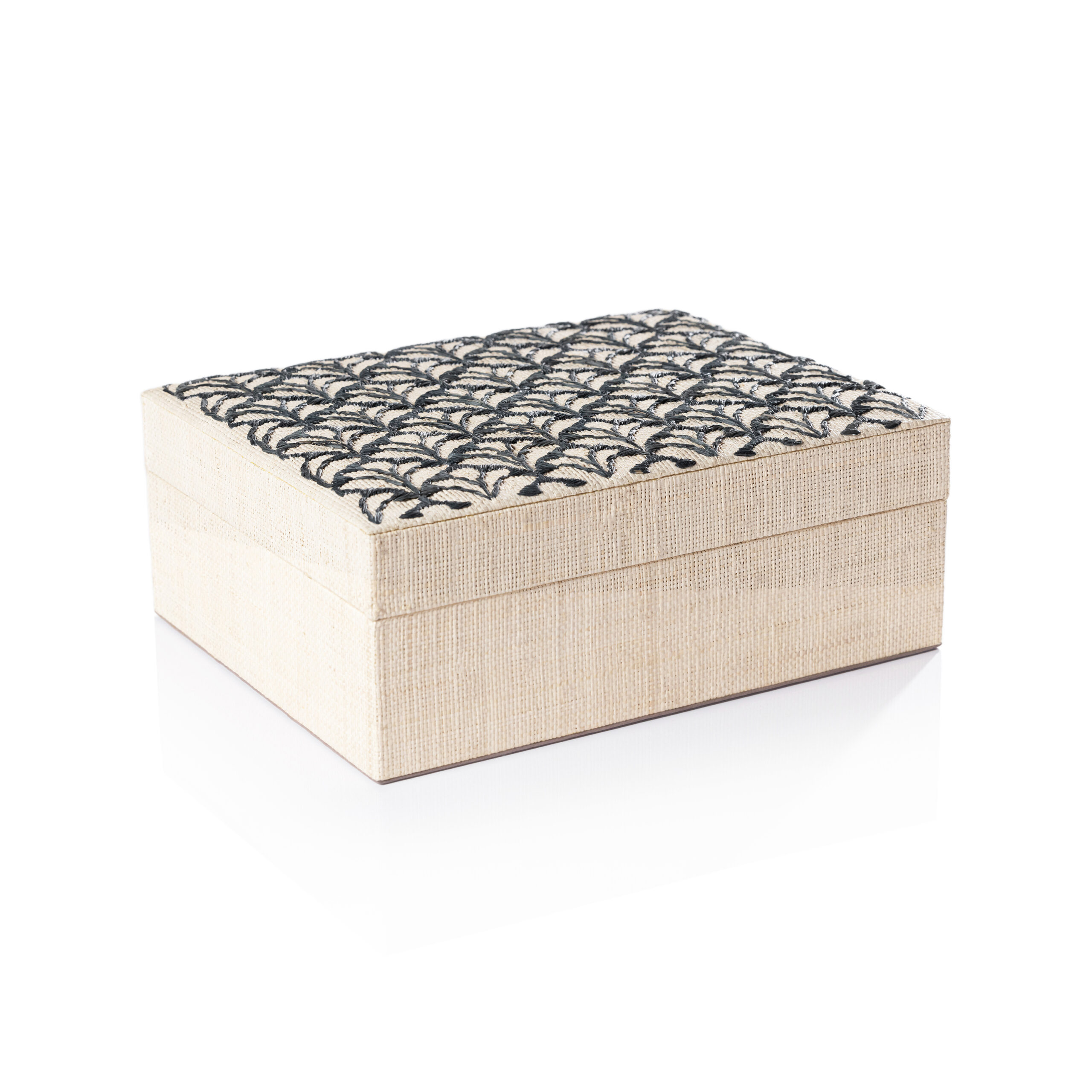 Canaria Petals Natural Fiber Raffia Decorative Box by Zodax