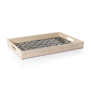 Canaria Petals Natural Fiber Raffia Serving Tray by Zodax