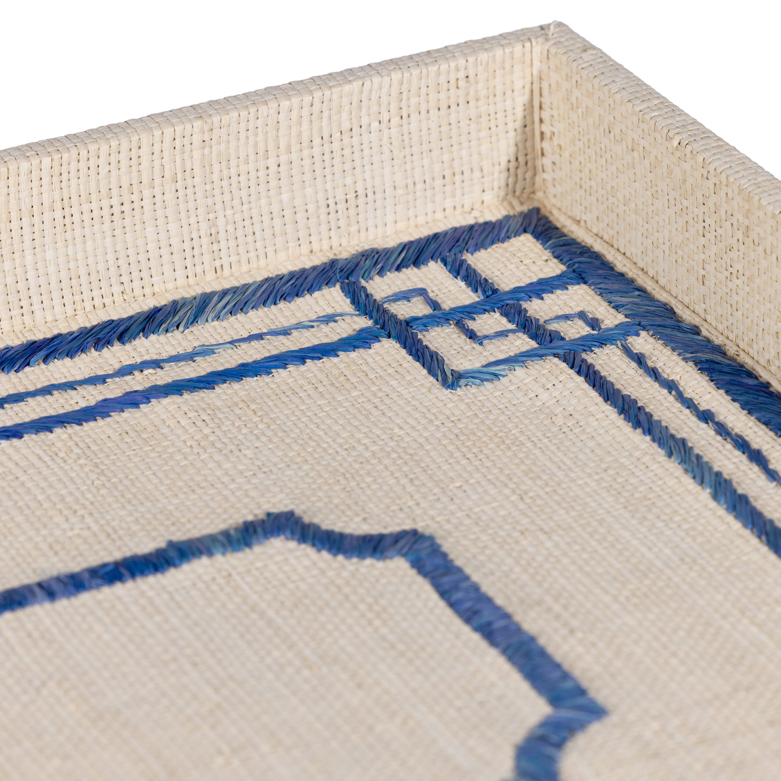 Pattern Natural Fiber Raffia Serving Tray by Zodax - Image 3