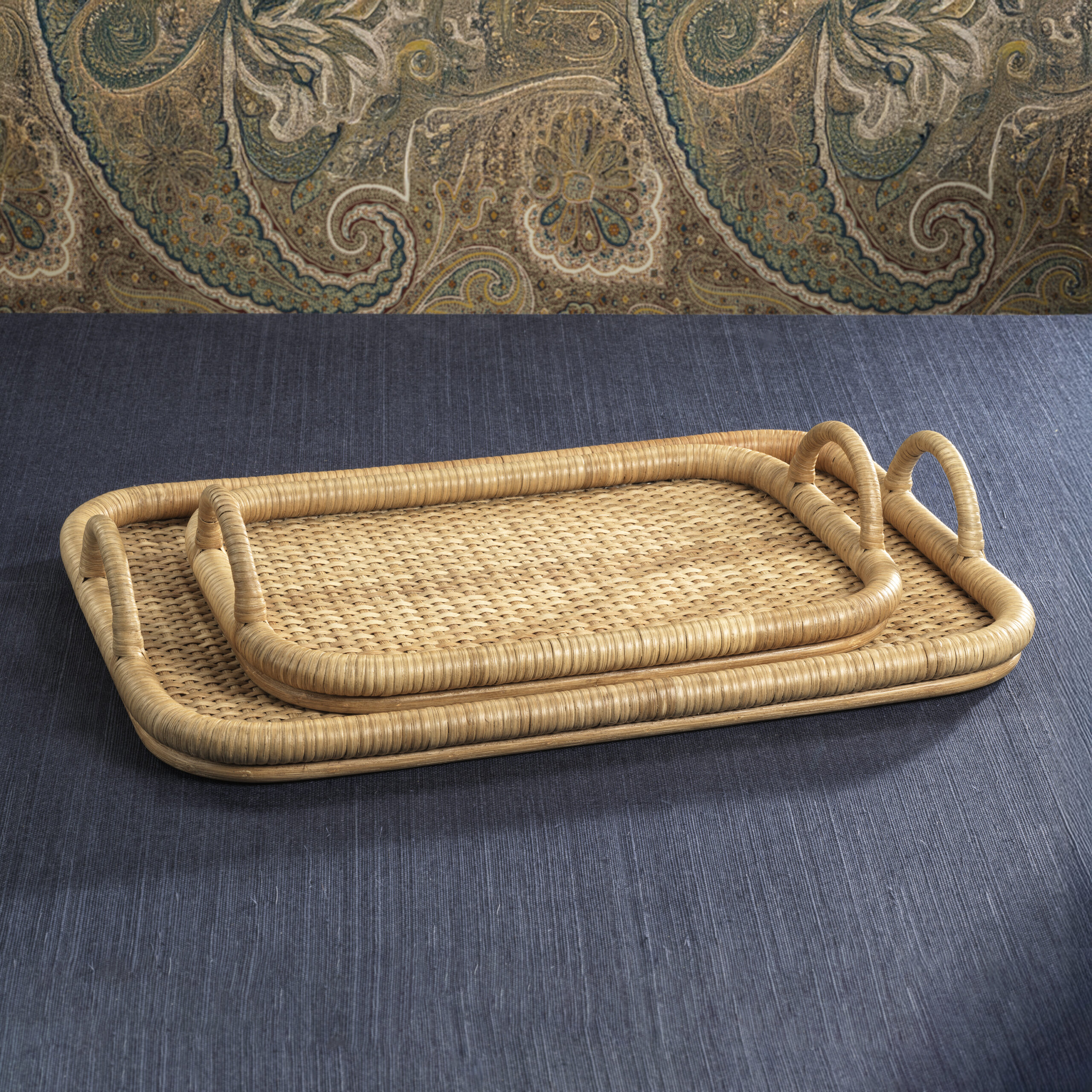 Tropique Rectangular Rattan Tray, 18" x 12.5" x 2.5" by Zodax - Image 2