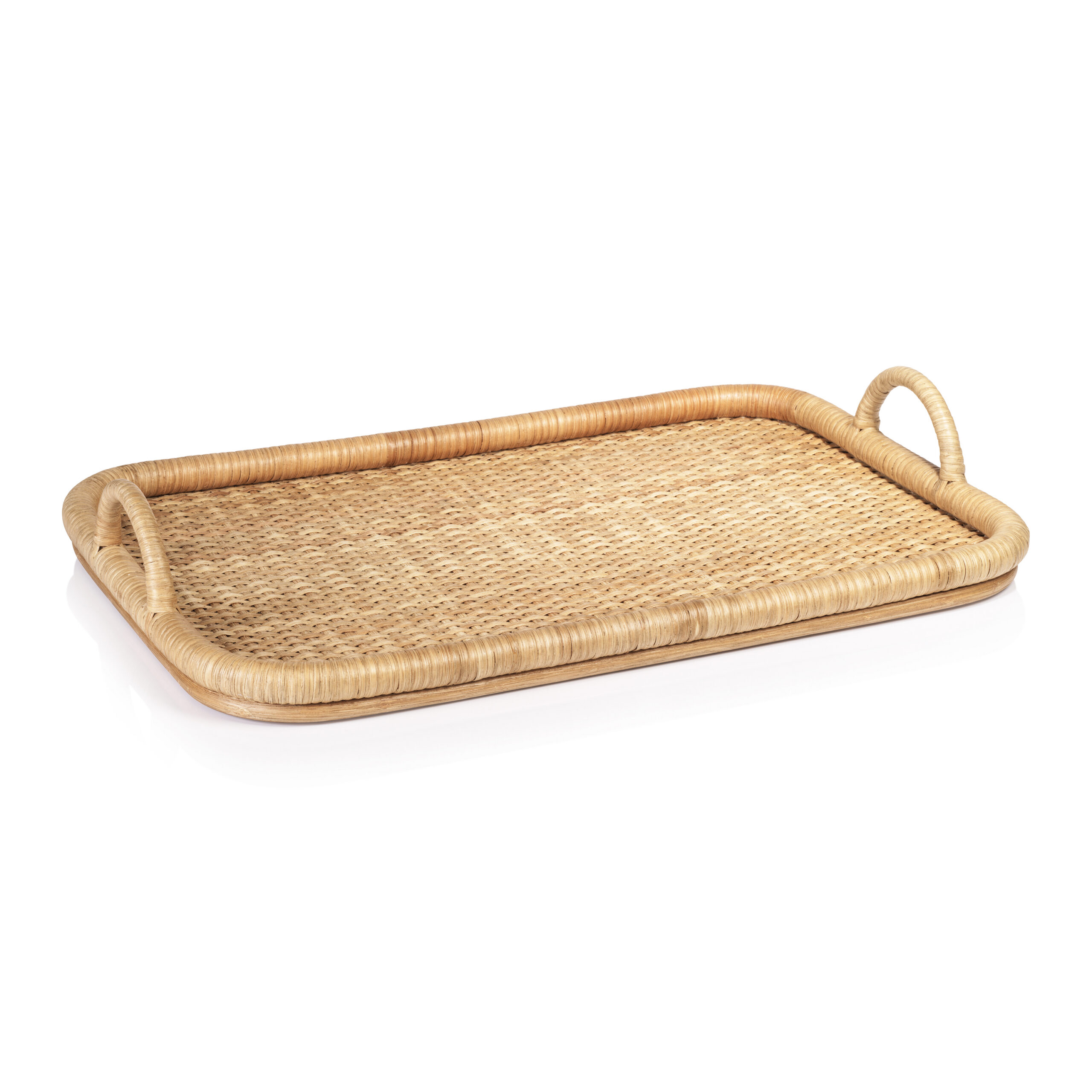 Tropique Rectangular Rattan Tray, 24" x 16.25" x 2.5" by Zodax