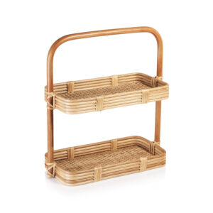 Tropique Two,Tier Rattan Tray by Zodax