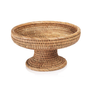 Heritage Weave Rattan Artistry Footed Bowl by Zodax