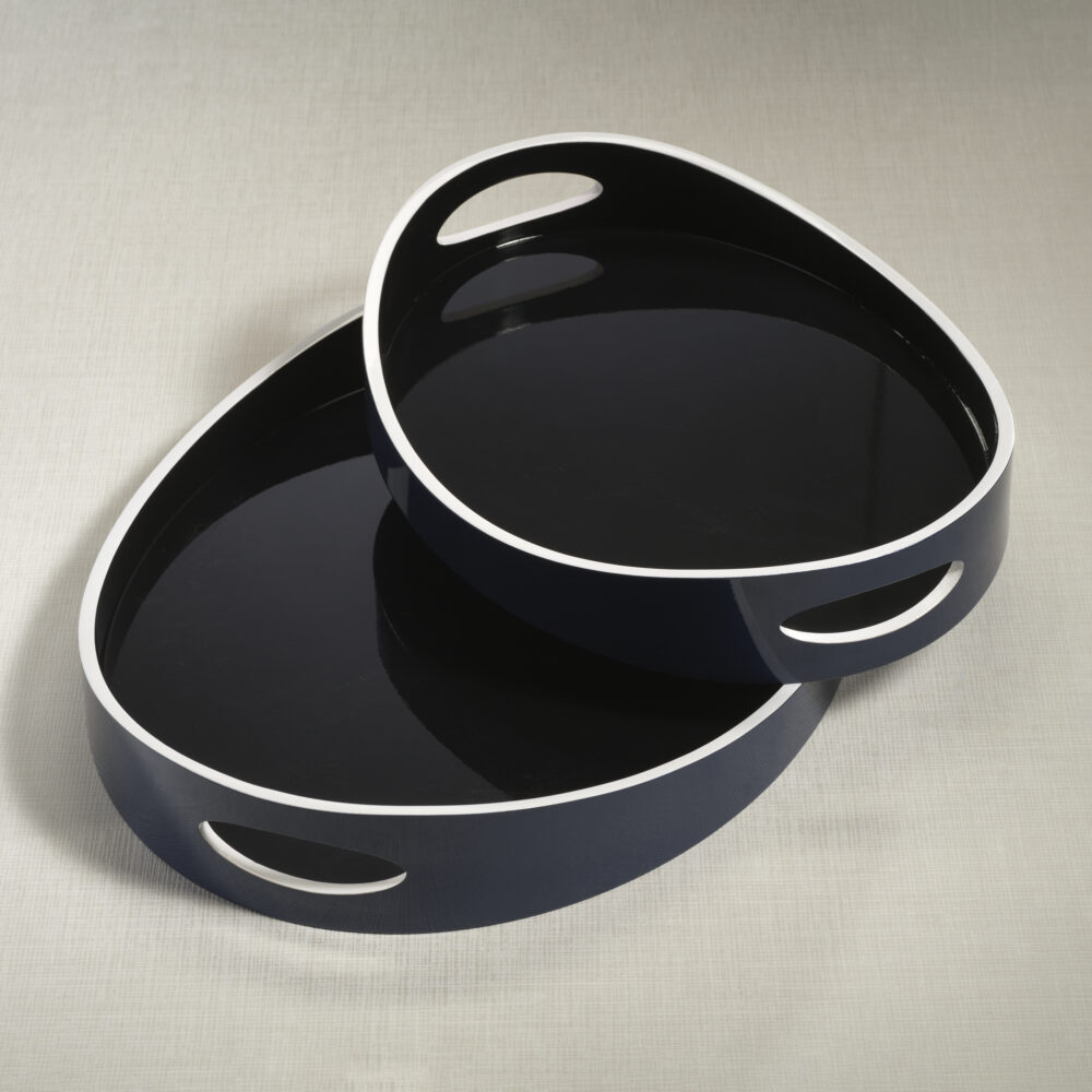 Noir Marine Lacquered Serving Tray, Large by Zodax - Image 4