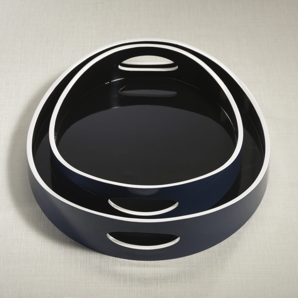 Noir Marine Lacquered Serving Tray, Large by Zodax - Image 5