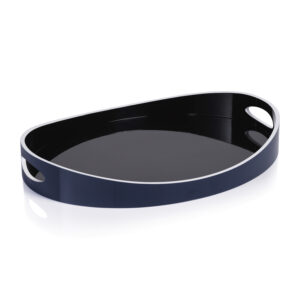 Noir Marine Lacquered Serving Tray, Large by Zodax