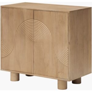 Ceilo Brown Lacquered Mango Wood Cabinet by Becki Owens for Livabliss
