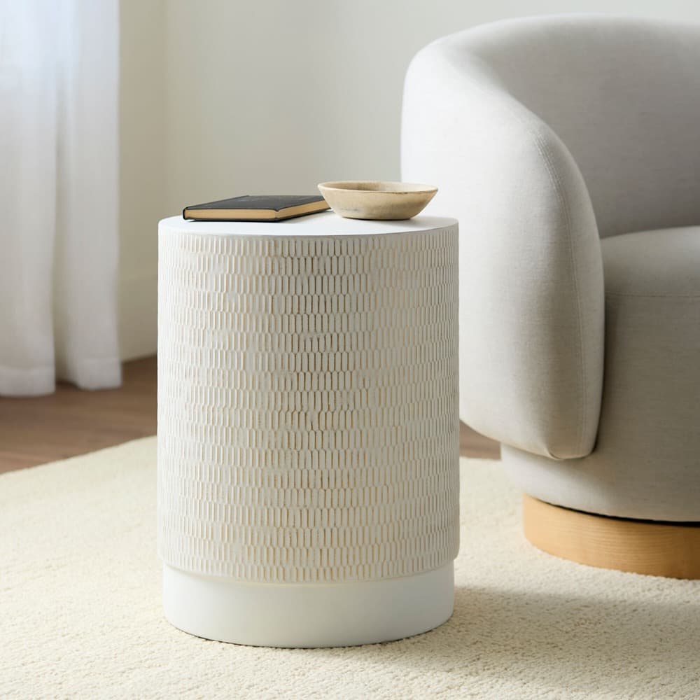 Gold/White Amenet End Table by Livabliss - Image 2