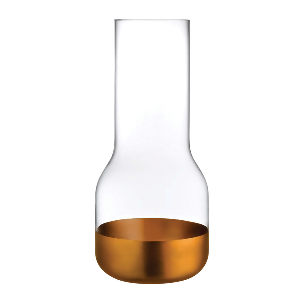 Contour Vase Tall with Clear Top and Copper Base by Nude Glass