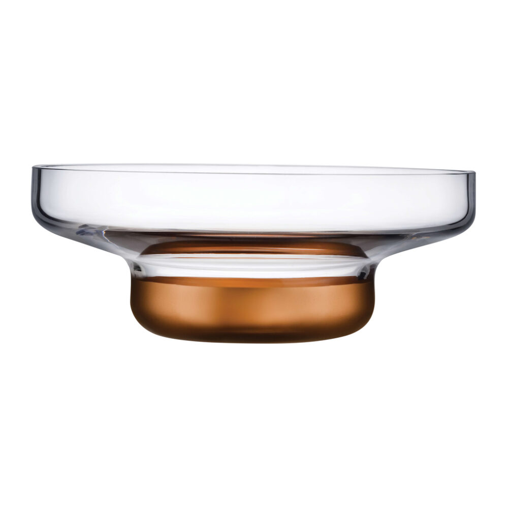 Contour Bowl Wide with Clear Top and Copper Base by Nude Glass
