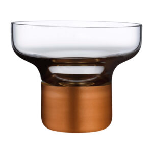 Contour Bowl High Foot with Clear Top and Copper Base by Nude Glass