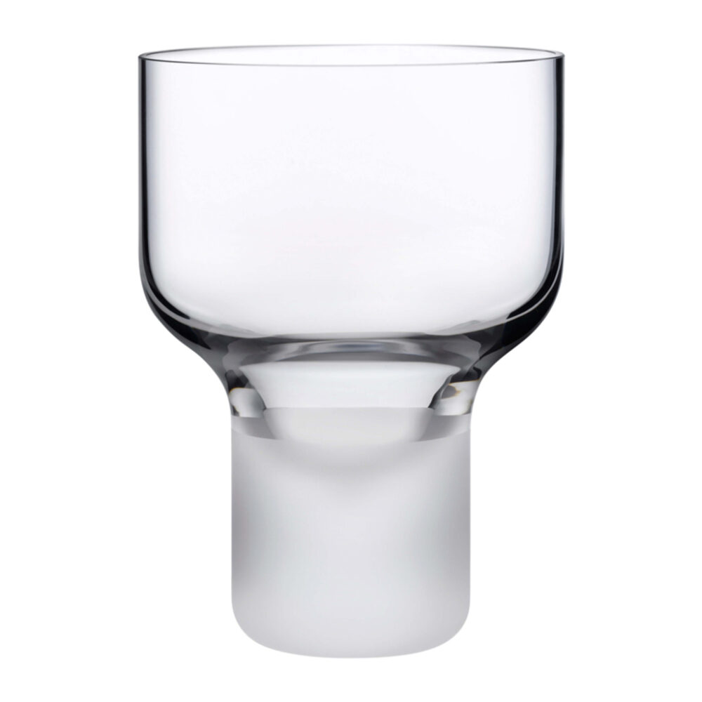 Contour Set of 2 Wine Glasses with Sandblasted Base by Nude Glass