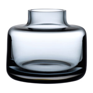 Magnolia Mini Vase Wide Steel Blue by Nude Glass