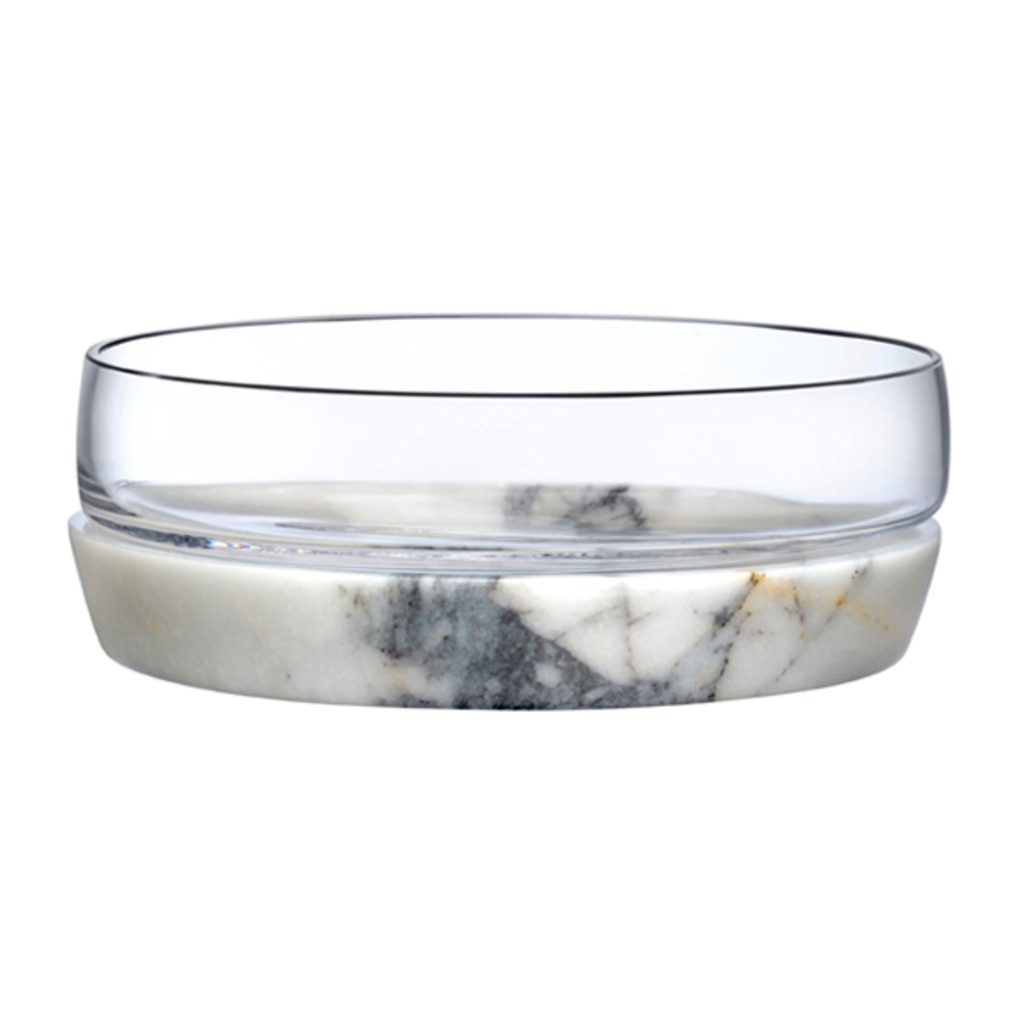 Chill Bowl With Marble Base Medium by Nude Glass